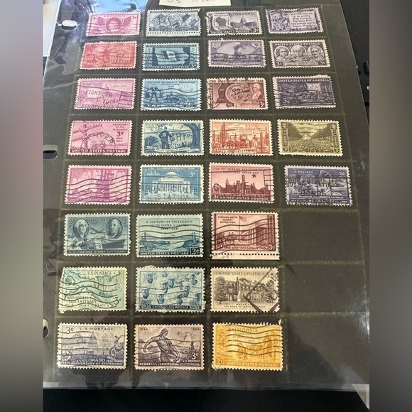 Vintage US Used 3c Stamp Mixed Americana, - Cancelled- - Picture 2 of 14